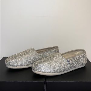 TOMS - Silver Crochet Lace Slip On